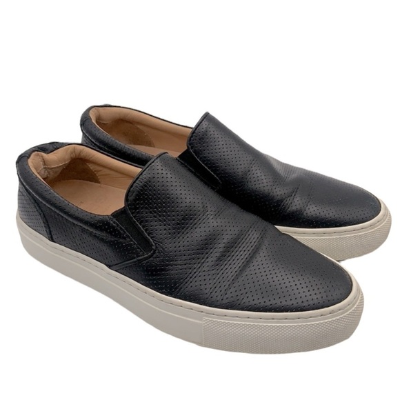 Greats Brooklyn Black Slip On Sneakers Made in Italy Size 8 - Picture 1 of 11